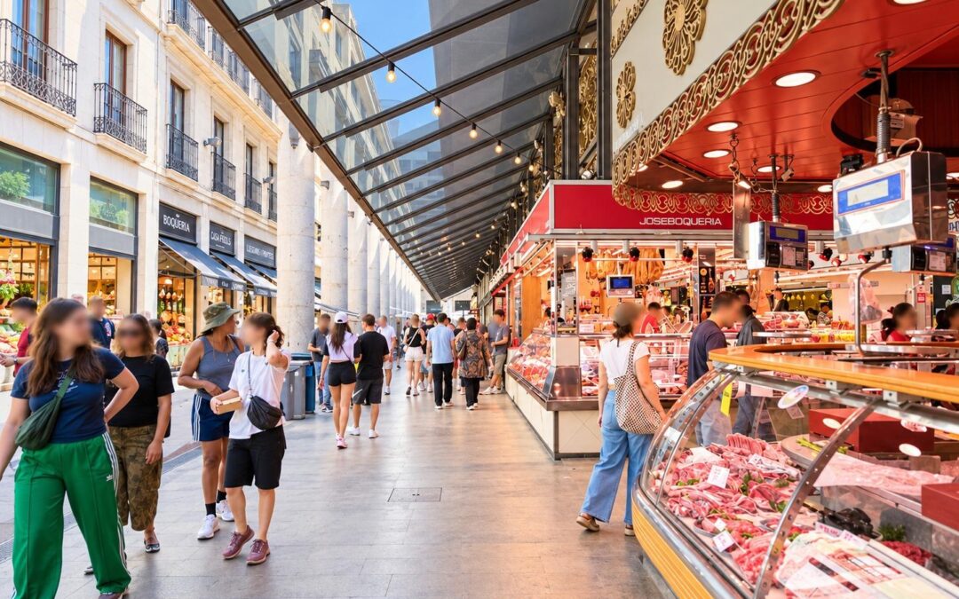 Parada comercial en el emblemático Mercado de la Boqueria – Barcelona
